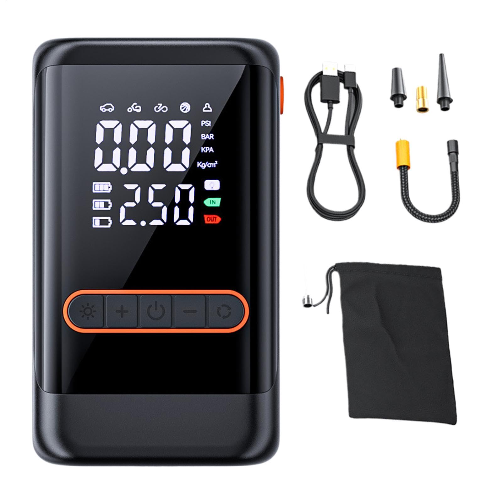 Compressore Aria Per Auto Alimentatore con spegnimento automatico per uso | Compressore Aria Portatile Gonfiaggio Pneumatici Veicolo, Portatile, Spegnimento Automatico