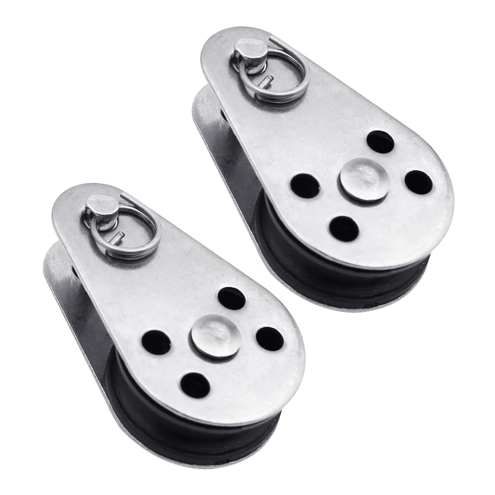 Kaeltsyn 2 Piece Set Duty Nylon And Nonrust Steel Pulley Camping Gear Rolling For Flagpole Sailboats And Camping Gear Multipurpose Lifting
