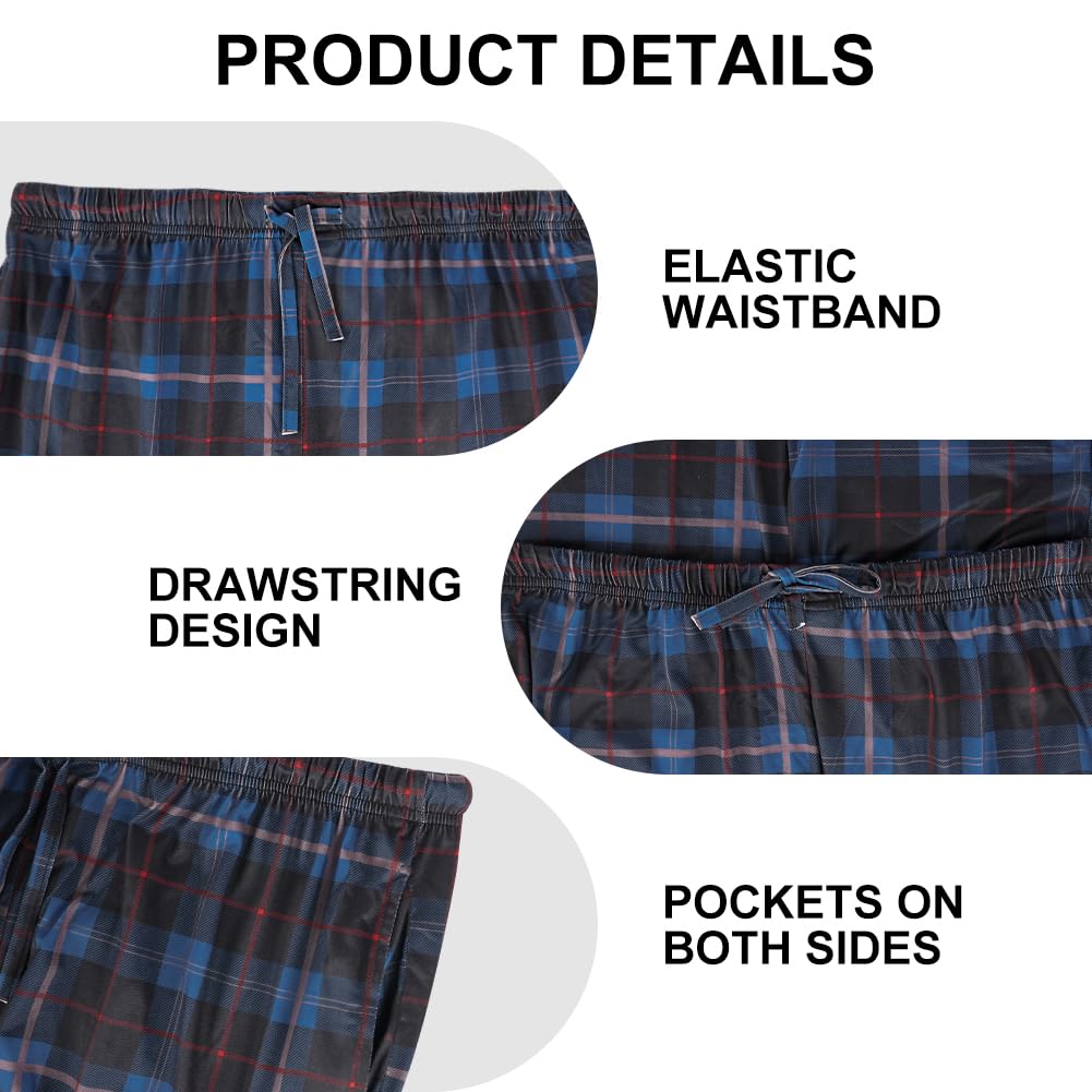 AUYAO Pijama Hombre Pantalones con Bolsillos Largos Otoño Invierno