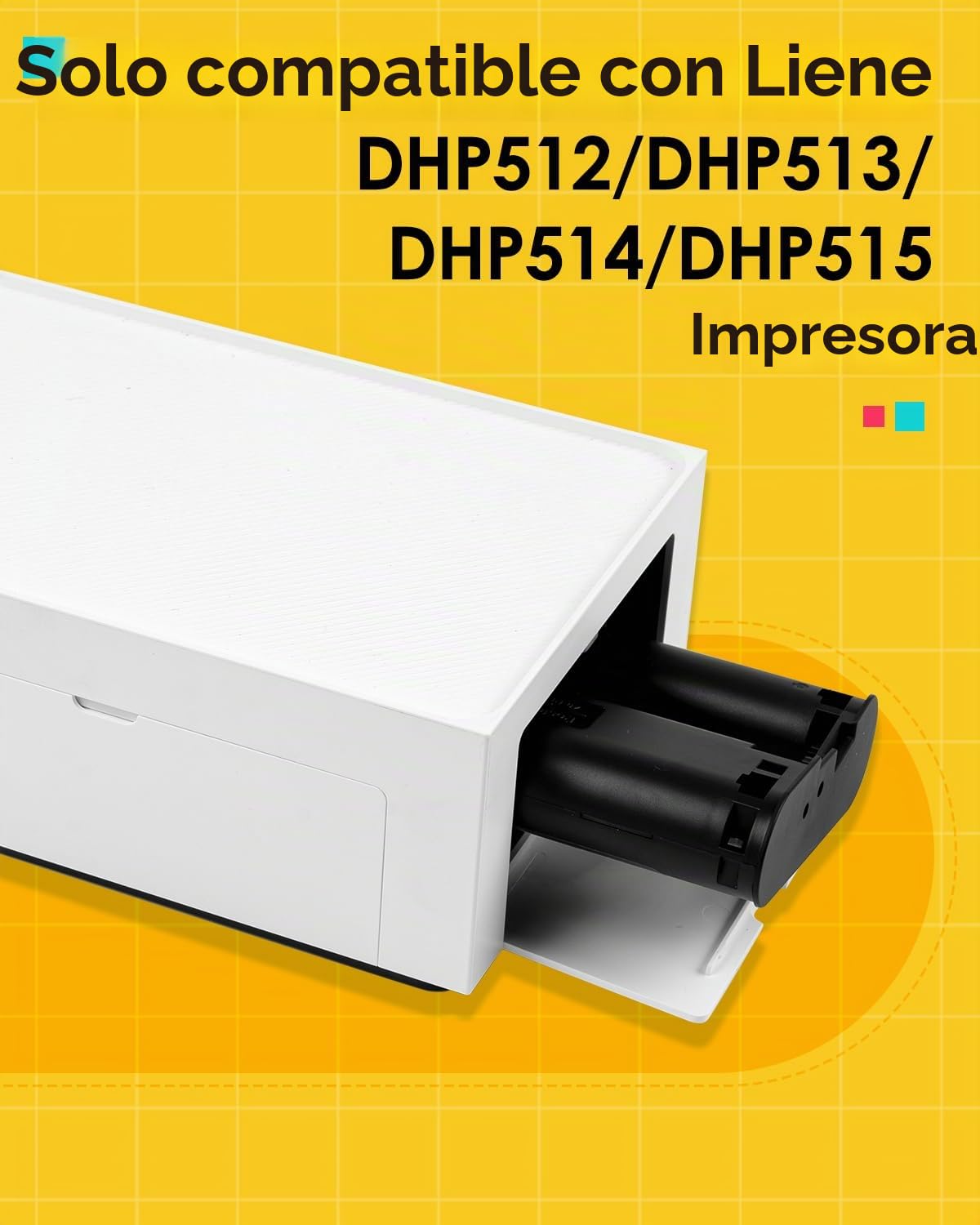 Compatible con Liene Amber M100/M200/M110/M210 2 Cartuchos de Tinta 10x15cm | Imprimir 80 hojas Papel Fotográfico 10x15cm(4"x6") para Impresora de Sublimación Térmica, Antioxidant(sin Papel fotográfico)