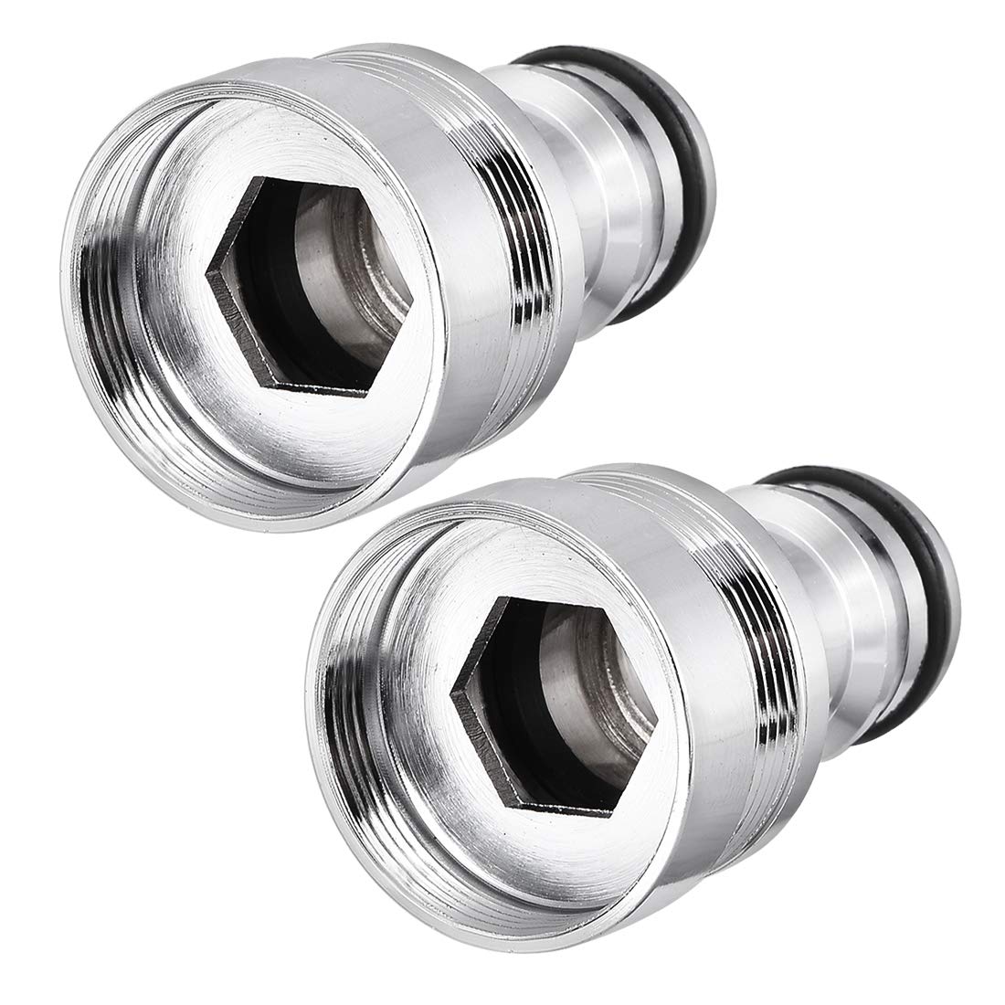 Adaptateur de tuyau d'arrosage M24 en laiton pour robinet femelle uxcell (Lot de 2)