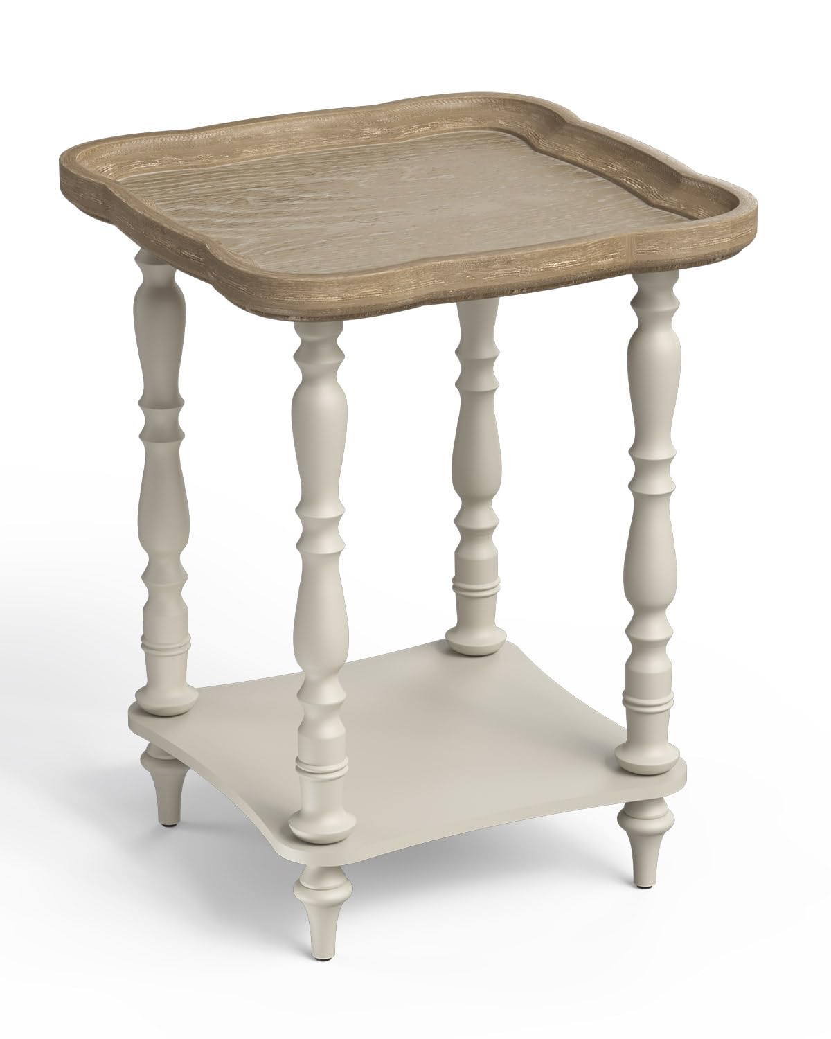 French Country End Table, 19 Square Farmhouse Rustic