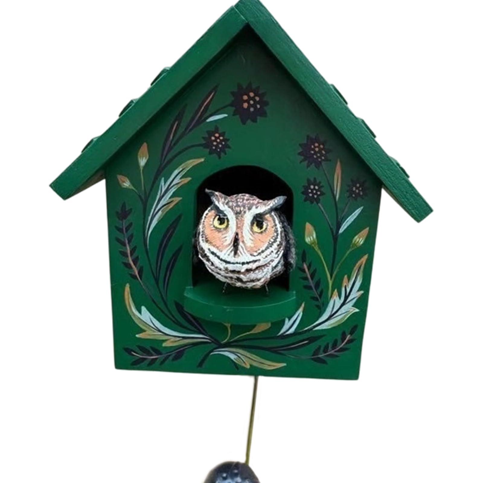 Msioytog Dynamic Handcrafted Wooden Birdhouse Wall Art Decors with Gentle Kinetics Motion Moving Bird Creating Calming Shadows Colorful Birdhouse Wall Art Decors