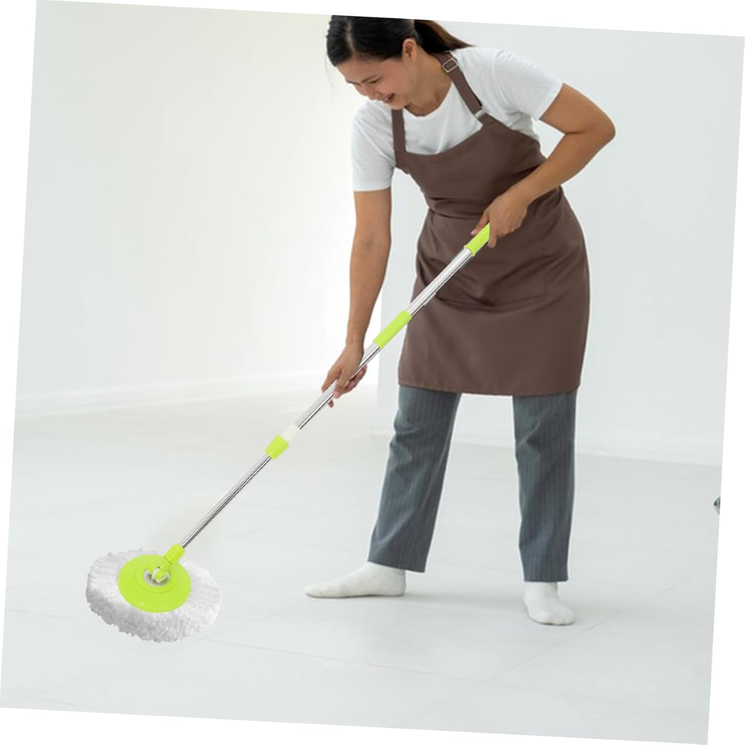 ORFOFE Replacement Mop Stick Handle Stainless Steel Pole with Detachable Mop Head Disc for Easy Floor Cleaning Durable Reinforced Design for Home Industrial Use