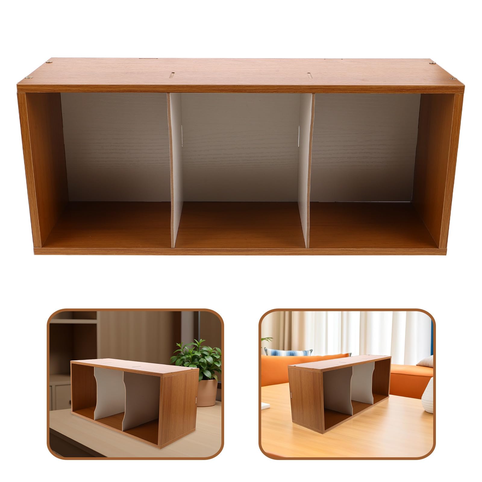 HEMOTON Porta CD da Tavolo in Legno Design Versatile e Facile da Smontare, Organizer per Dischi di Gioco per Studio e Soggiorno