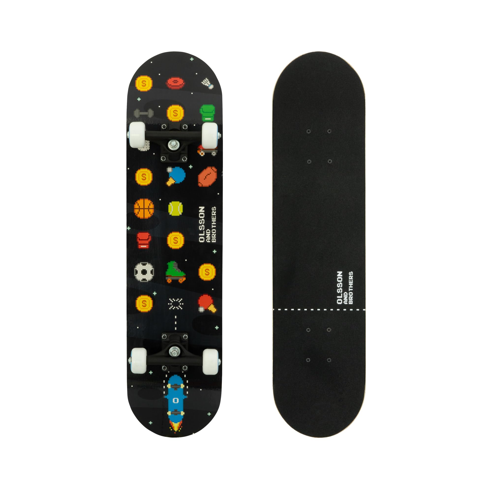 Skateboards OLSSON -Ruedas Alto Rebote SHR 65MM, Tabla 30"-32", 7 láminas Arce Canadiense, Ejes xrkp 6,5", ABEC 7 monopatín Adolescentes niños Principiantes Profesionales