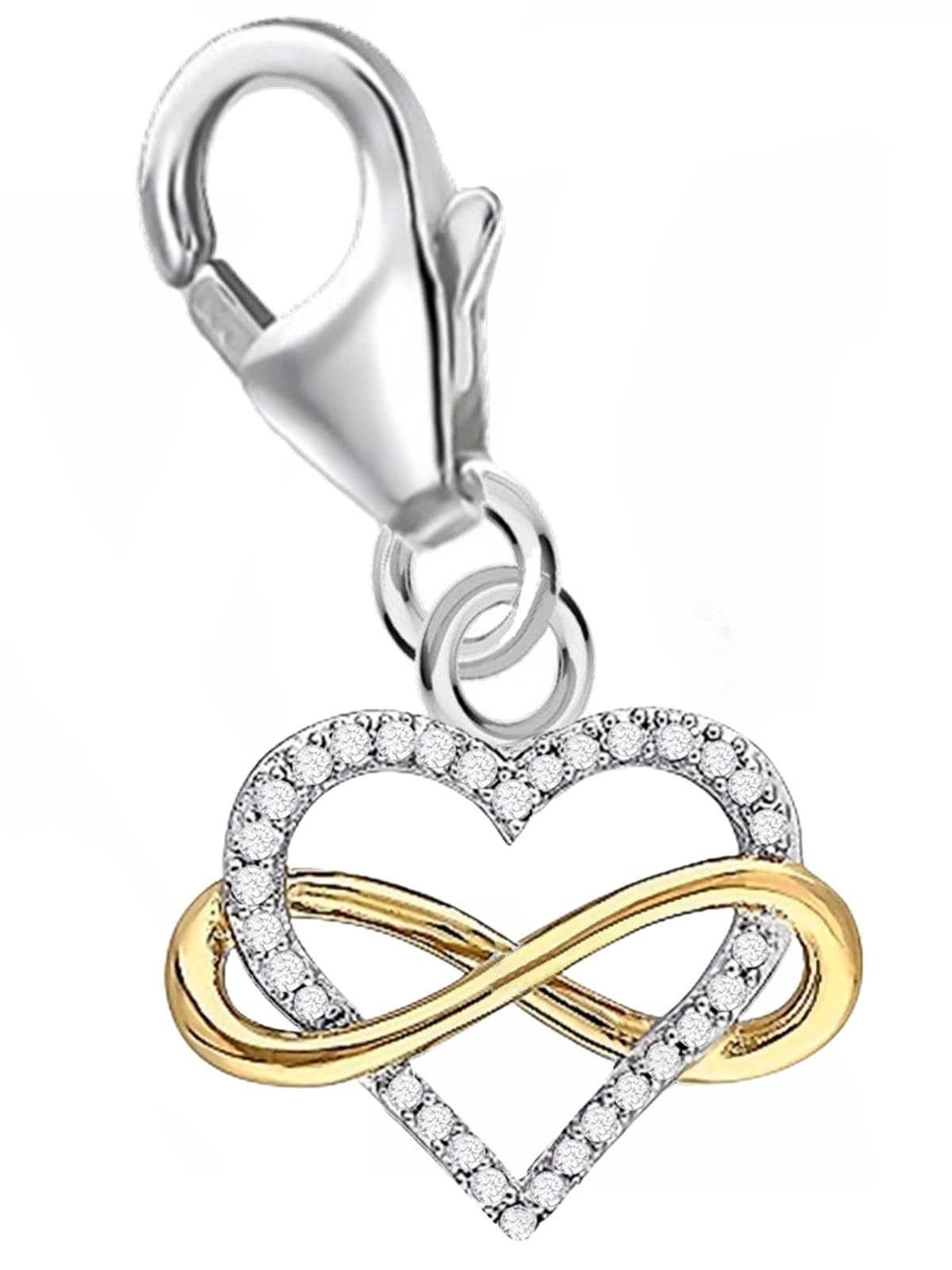 Colgante de infinito de plata 925 con mosquetón para pulseras 4