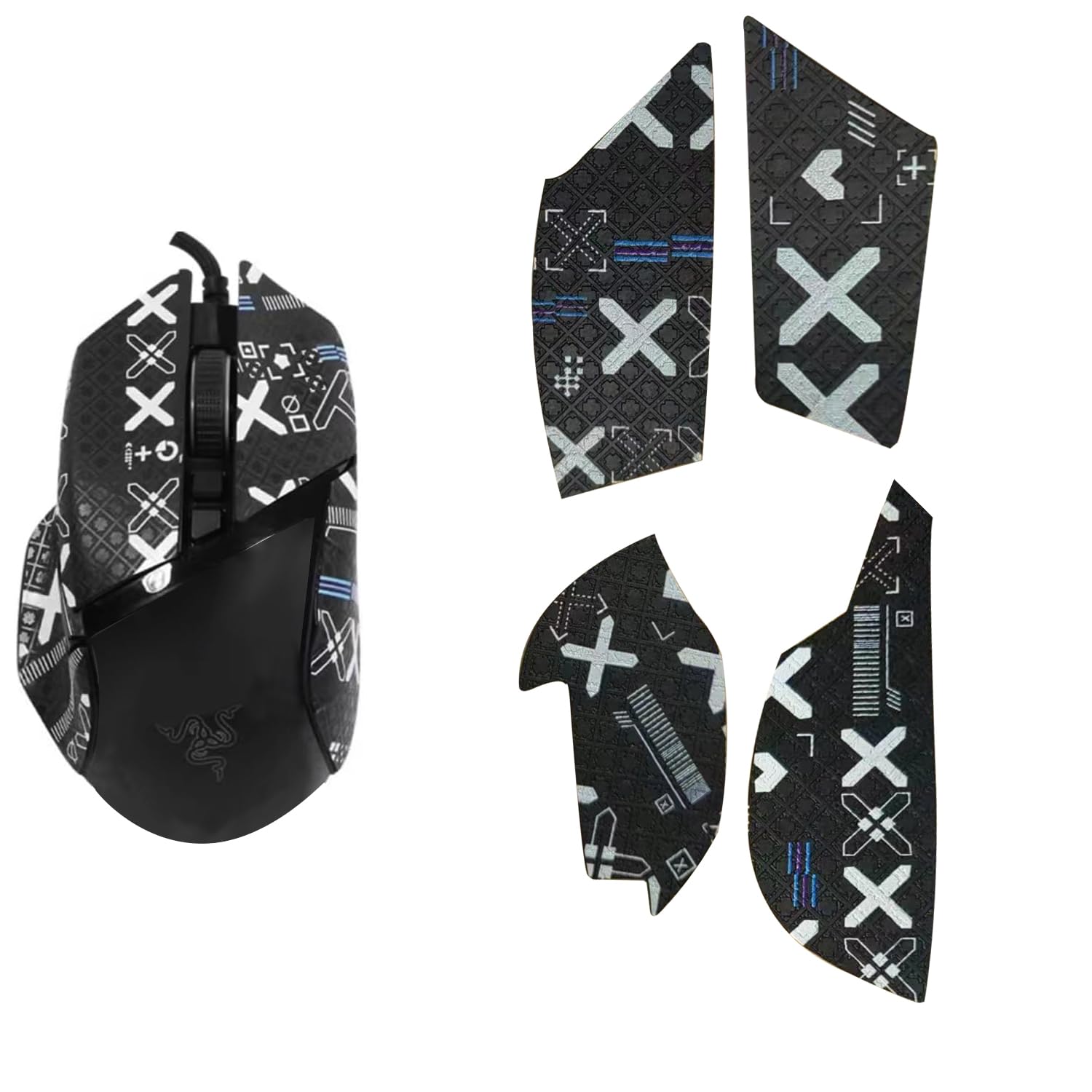 Anti Slip Mouse Grip Tape Compatible with Razer Basilisk V3 / Basilisk V3 Pro Wireless Gaming Mouse, SEEFY Sweat Absorption Mouse Stickers (Semi-Covering)