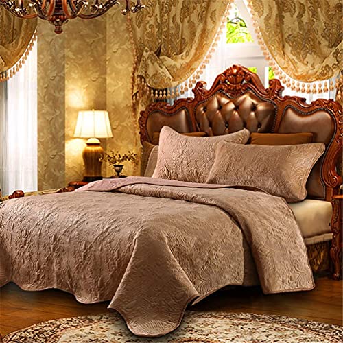 Couvre-lit matelassé en coton patchwork lavable, literie 3 pièces violette - 6