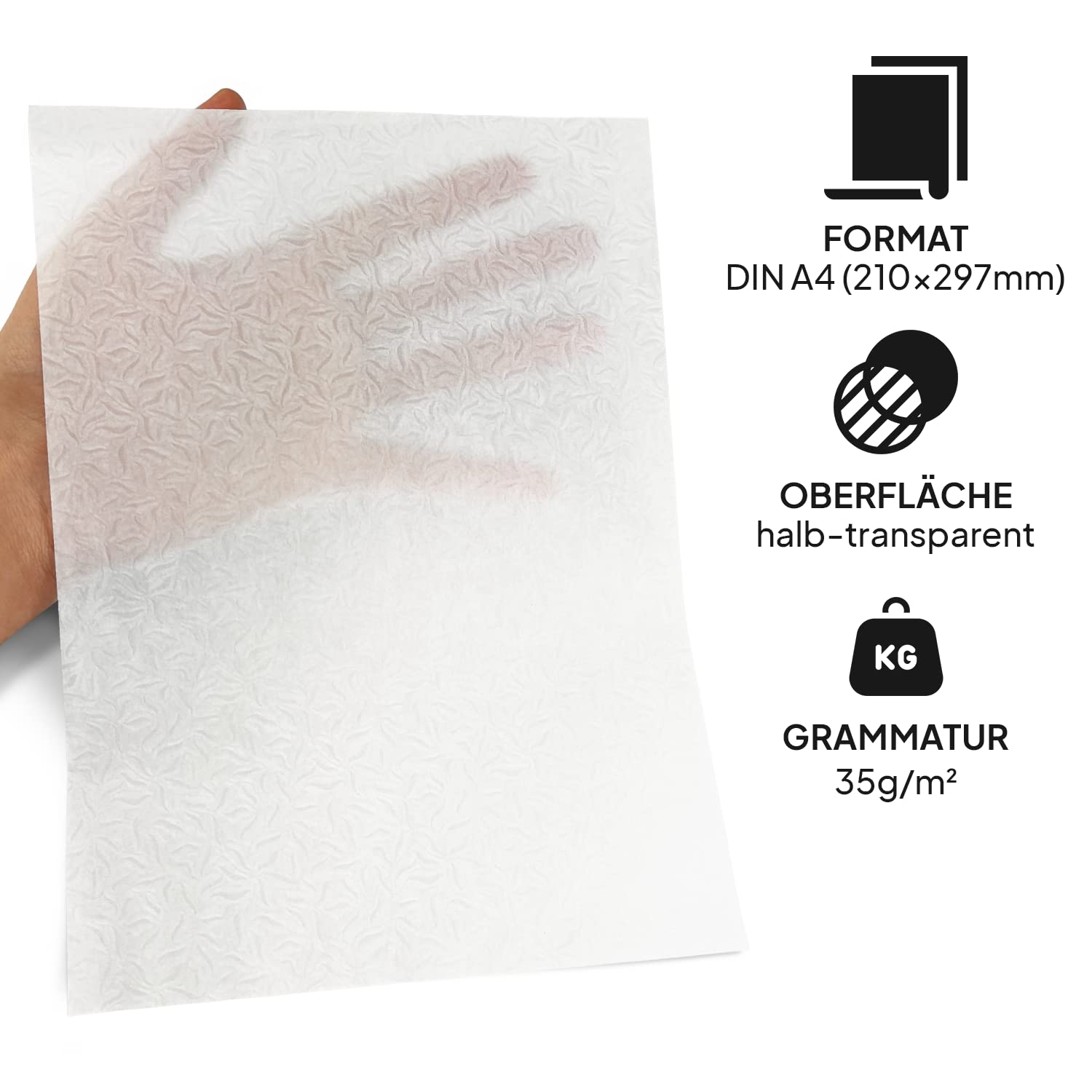 Netuno 500 feuilles de papier calque blanc A4 Kristall Prago feuillage