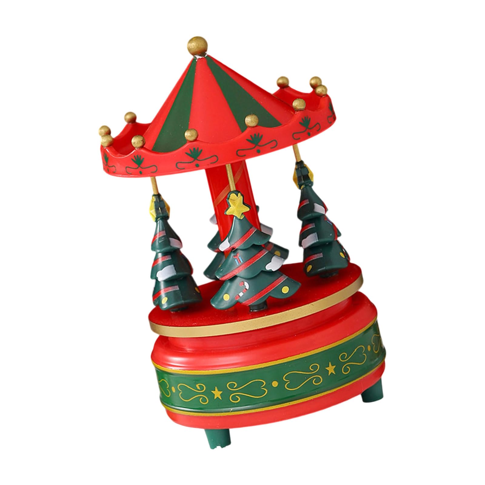 ordinarYone Hand Cranked Rotating Christmas Tree Music Box With Clear Sound Melodies Ornament Ideal For Adults Giving
