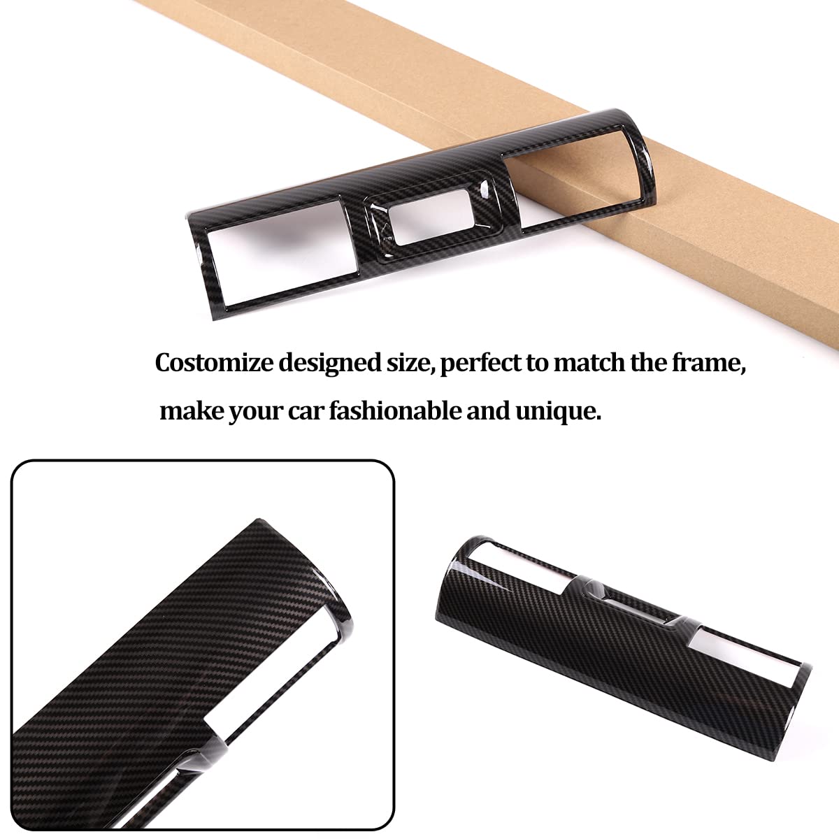 HAPPYHORSE Fit for Toyo-ta FJ Cruiser 2007-2021 Car Center Console Air Conditioning Air Outlet Decorative Frame ABS Carbon Fiber Pattern Decorative Accessories (Central Control air Outlet)