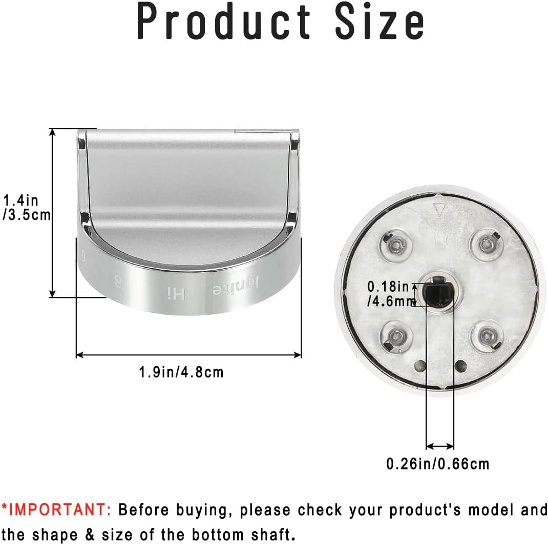 (2025 Upgraded) W10766544 Gas Stove Knobs Replacement for Whirlpool WFG540H0ES0 Range Oven-Durable Stainless Steel Control Knobs- Replaces W10676228, W10430807, AP5958476,etc. 5-Pack (Not Universal)
