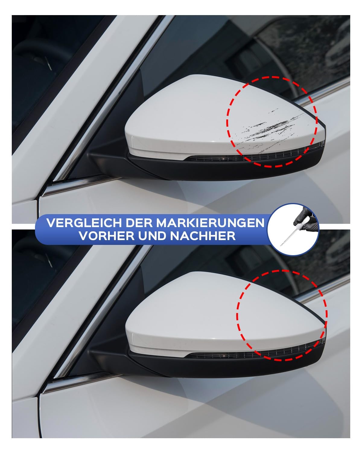 9J9J /F8J - Bolígrafo de pintura metálico gris antracita compatible con Skoda Exact Match para astillas y arañazos — view 5