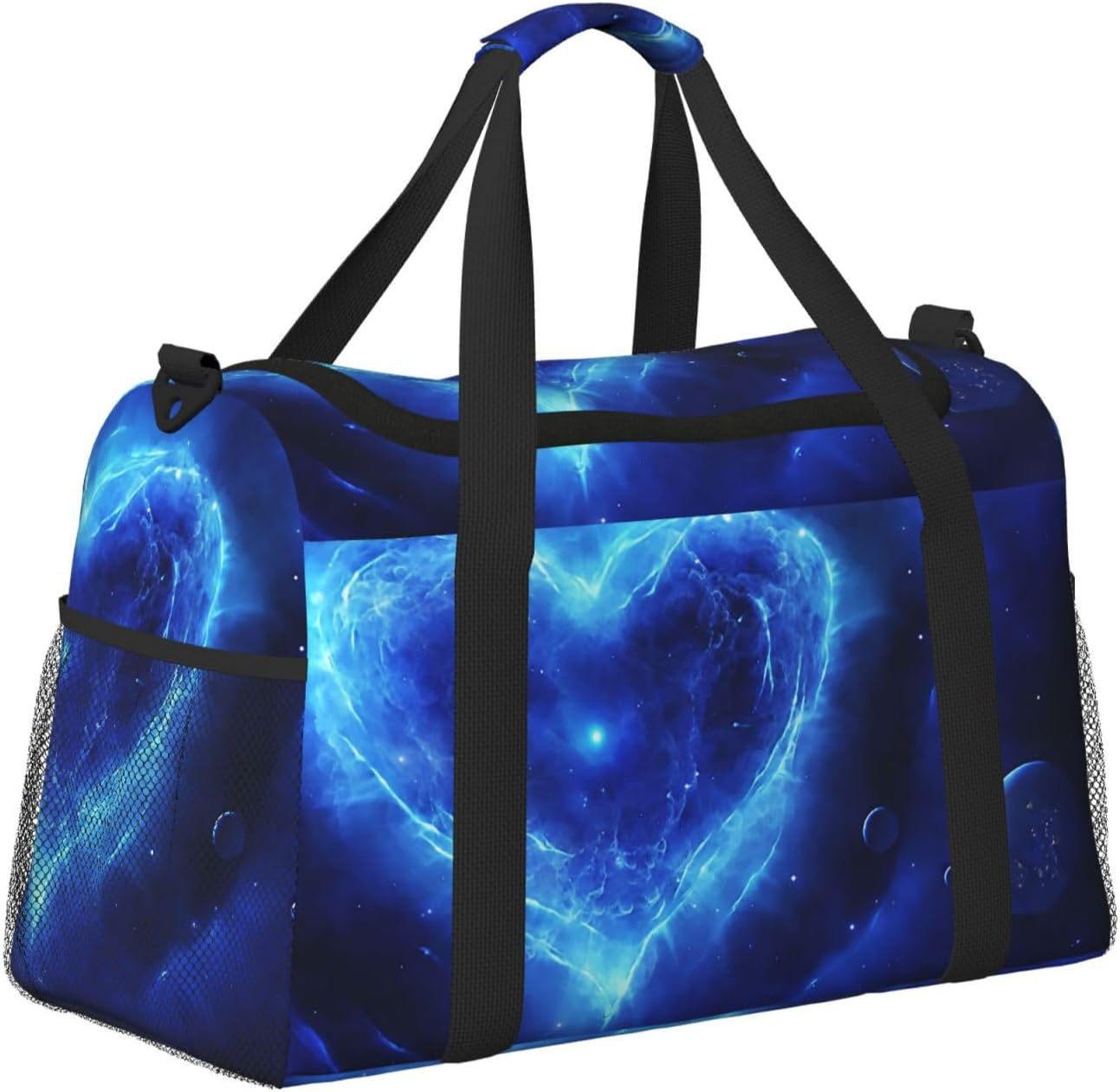 ボストンバッグ レディース ハート 青い宇宙バレンタインデー スポーツバッグ 旅行バッグ 旅行かばん 小さめ 軽量