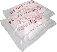 Vista 1 de ZXMOTO Paquete de 2 fundas desechables de plástico transparente para automóvil, cubierta universal de lluvia y polvo para garaje con banda elástica