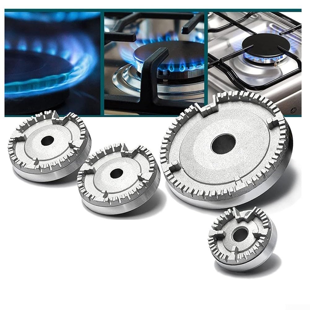Dystopiaworld As Picture Show Gas Burner Cap Set, 4 Pcs Cooker Hob Flame Caps For Most Gas Stove Burners, Universal Replacement Burner Covers With Concave Design, Durable Iron Cookware Cap For Kitchen Hob Accessories(Concave)