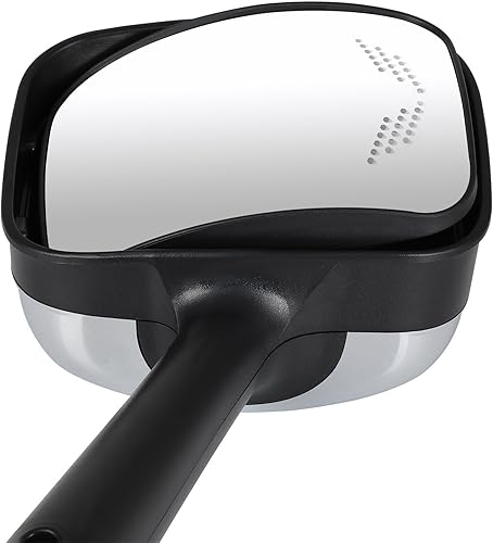 INEEDUP Un par de espejos de puerta lateral para capó de camión para 2008-2017 para Freightliner para Cascadia luz intermitente con carcasa cromada