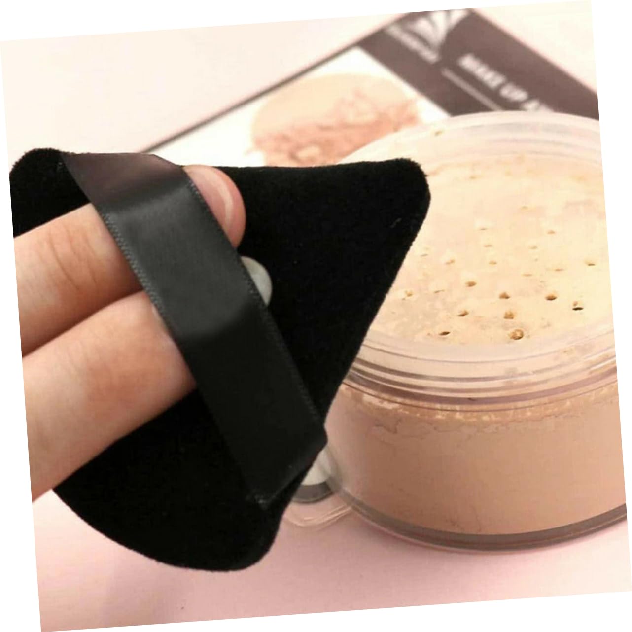 PartyKindom 10 Pcs Facial Makeup Puff Triangle Puff Cotton Makeup Pads for over Face Coverage Travel Size