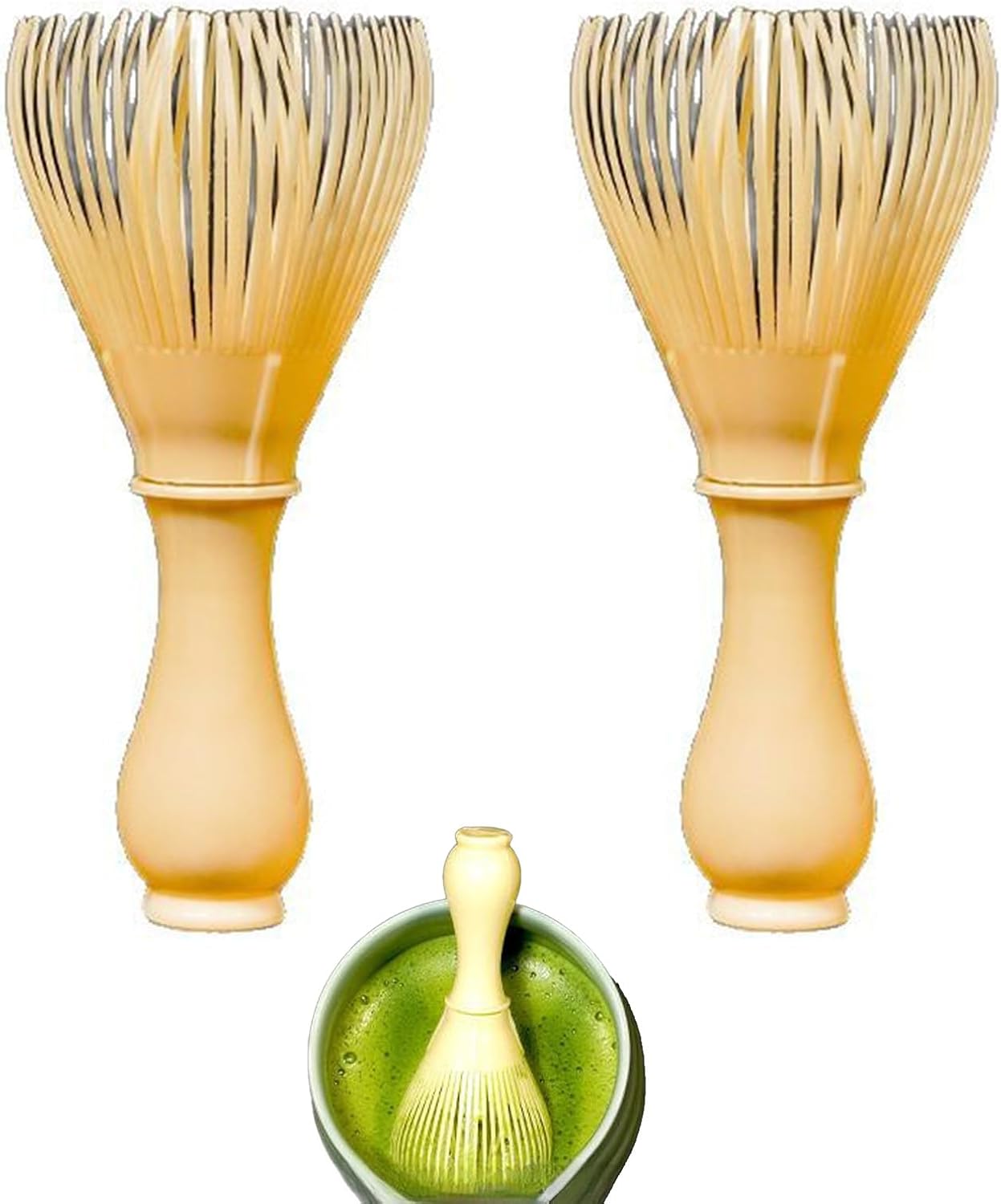 2pcs reusable silicone matcha mixer Japanese base, reusable silicone matcha mixer Japanese base(Yellow)
