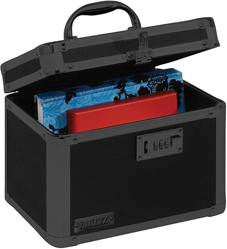Caja de seguridad Vaultz con combinación, 7.25 x 10 x 7.75 pulgadas, caja fuerte para dinero, documentos y medicamentos, negro táctico