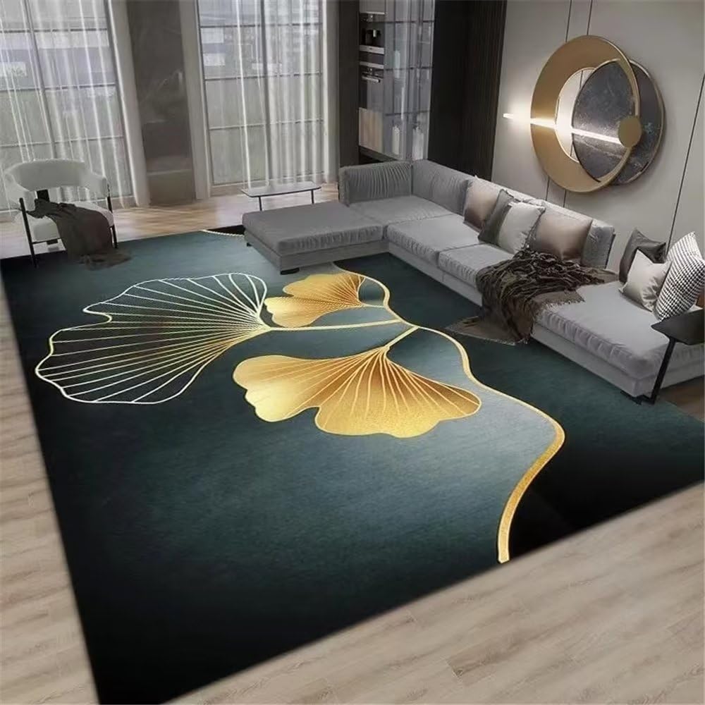Tapis de salon pas cher jaune et grand tapis 200x250cm motif abstrait durable