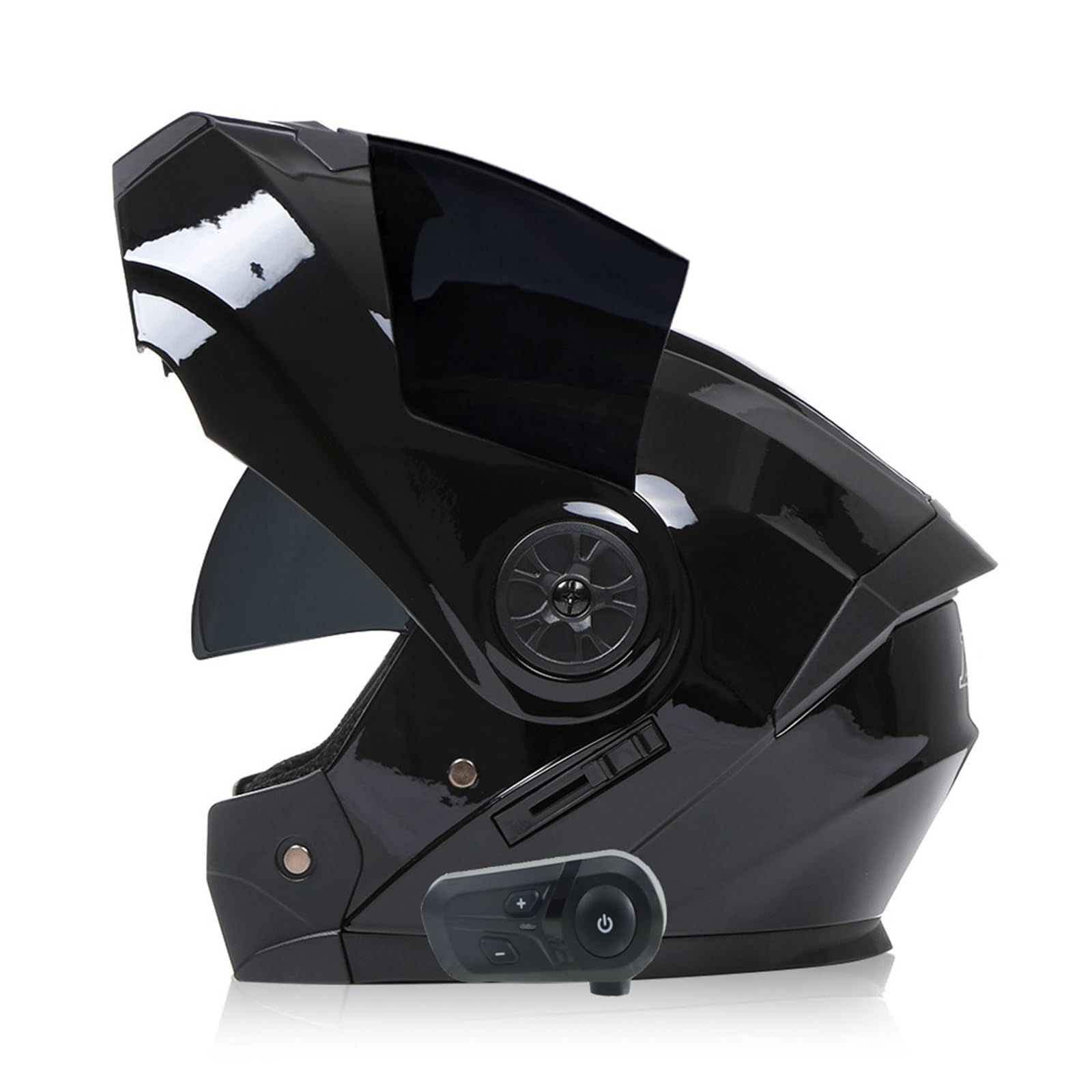 ZHTBATE Bluetooth Motorcycle Helmet ECE Approved Flip Up Motorbike Helmet Noise Reduction Ventilated Open-Face Helmets Dual Visor Anti-Fog