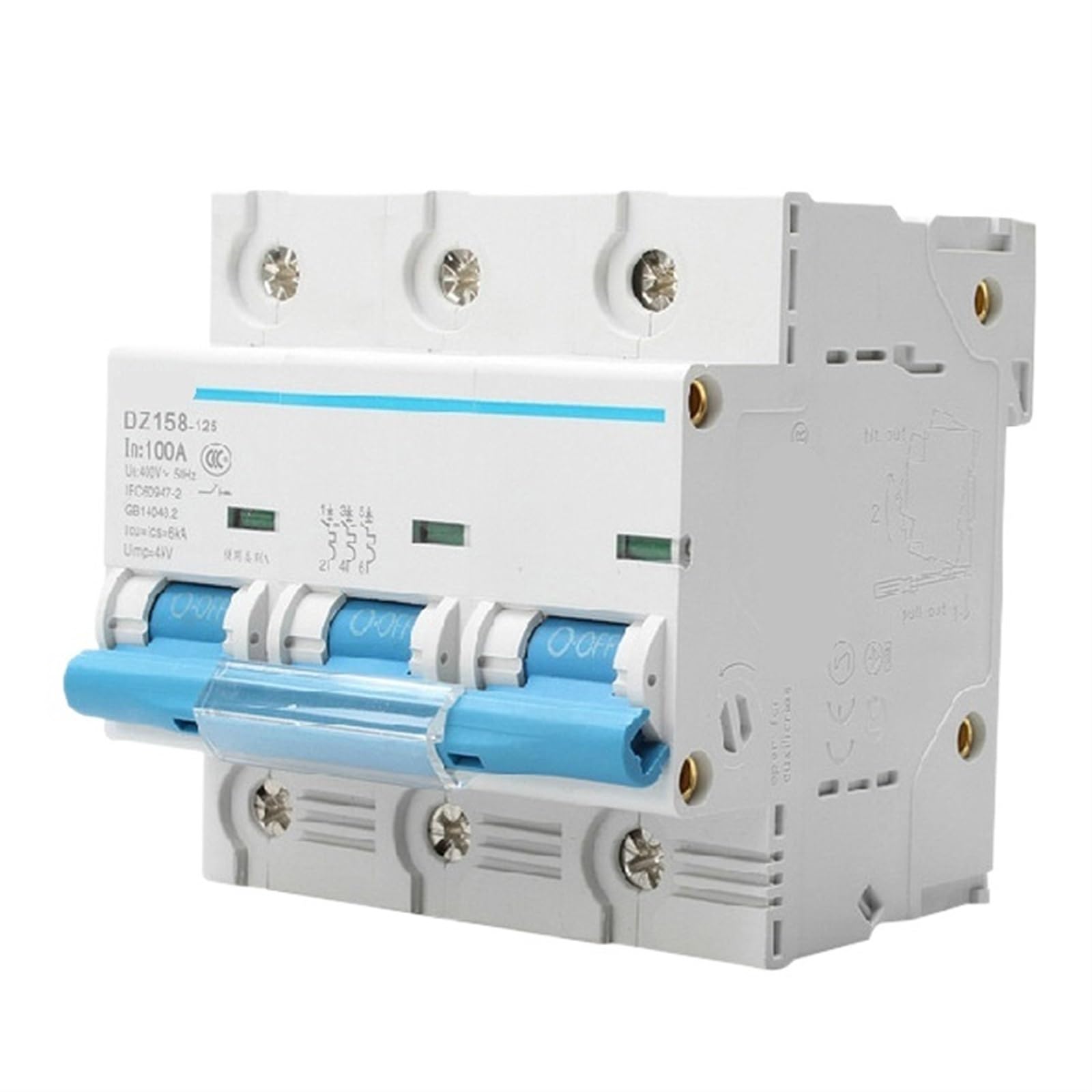 Disjoncteur DZ158 3P coupure haute performance 100A triphasé - 2