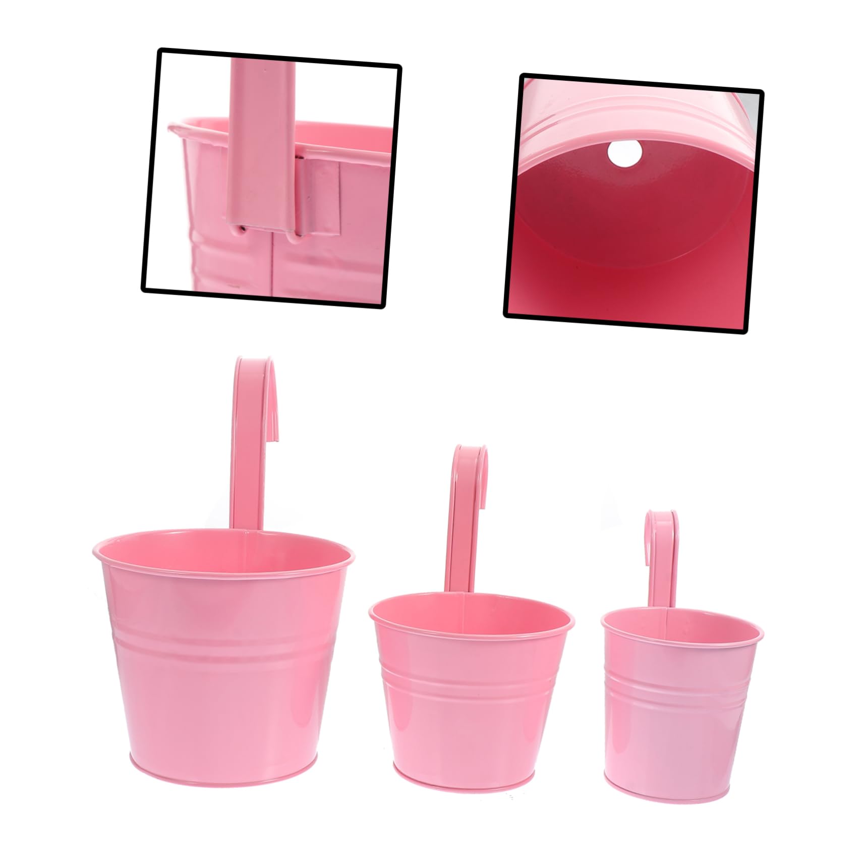 ibasenice 3 Pièces Pots de Fleurs Suspendus Jardinières à Accrocher pour Balcon Terrasse et Intérieur et Résistantes pour Plantes et Décoration