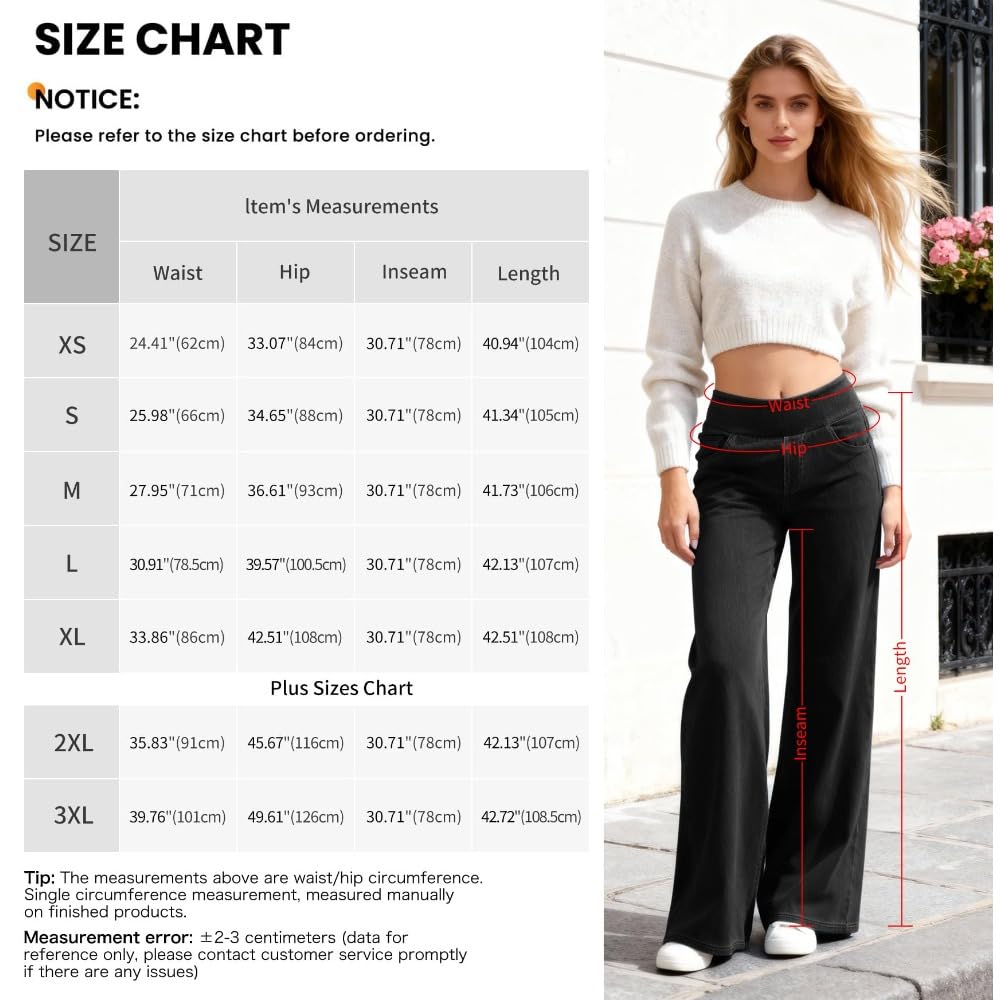 Jeans Mujer Stretch de Pierna Ancha y Recta Tiro Alto Estilo Baggy Moderno Pantalones Casual Efecto Moldeador con Bolsillos Ajuste Suelto mujeres/C/L