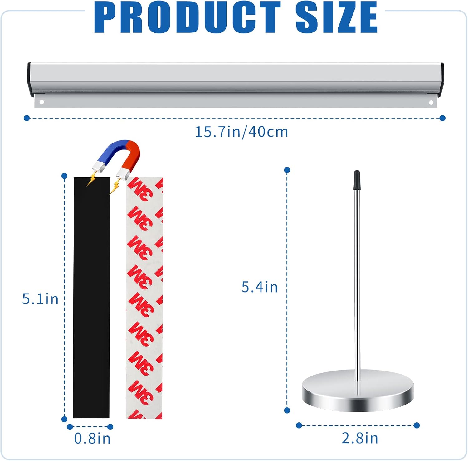 Ticket Rack Magnetic Note and Paper Holder Receipt Ticket holder Ticket Holder for Restaurant with 2 Pcs Desk Receipt Holder Magnet Strips Magnet Ticket Holder Bill Clip Orders Display Rail for Kitchen Restaurant Office Cafes Bar Pubs Note Organizer image 2