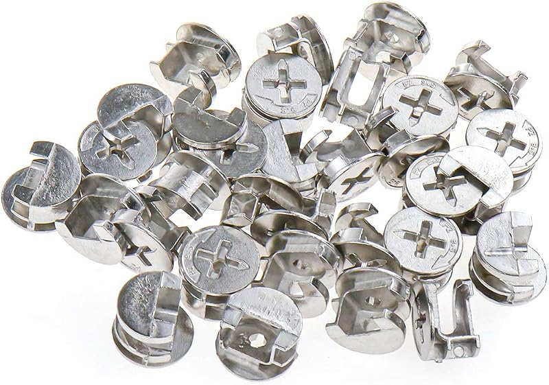Cam Lock Nuts for Furniture 30Pcs, 0.57 x 0.37 Inch