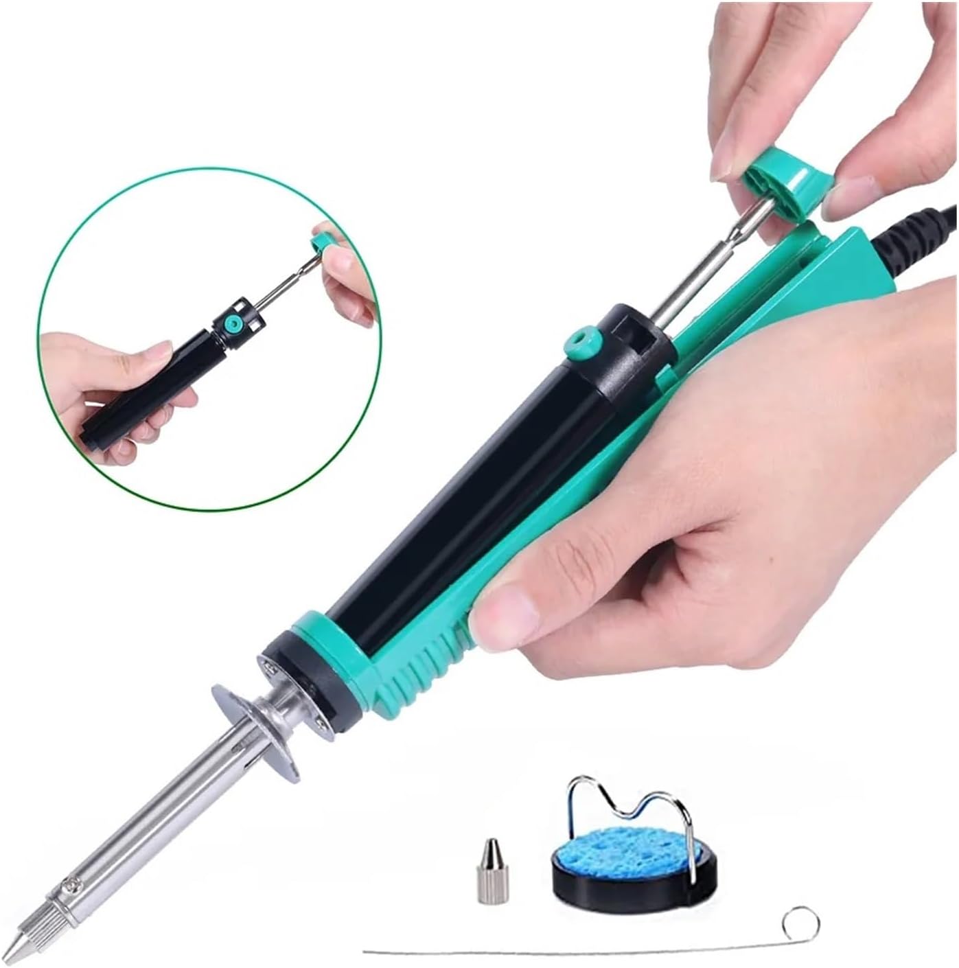 929D-V 30W Electric Desoldering Pump Vacuum Sucker Soldering Iron Removal Suction Tin Gun Welding Repair Tools With Nozzle(220V EU)