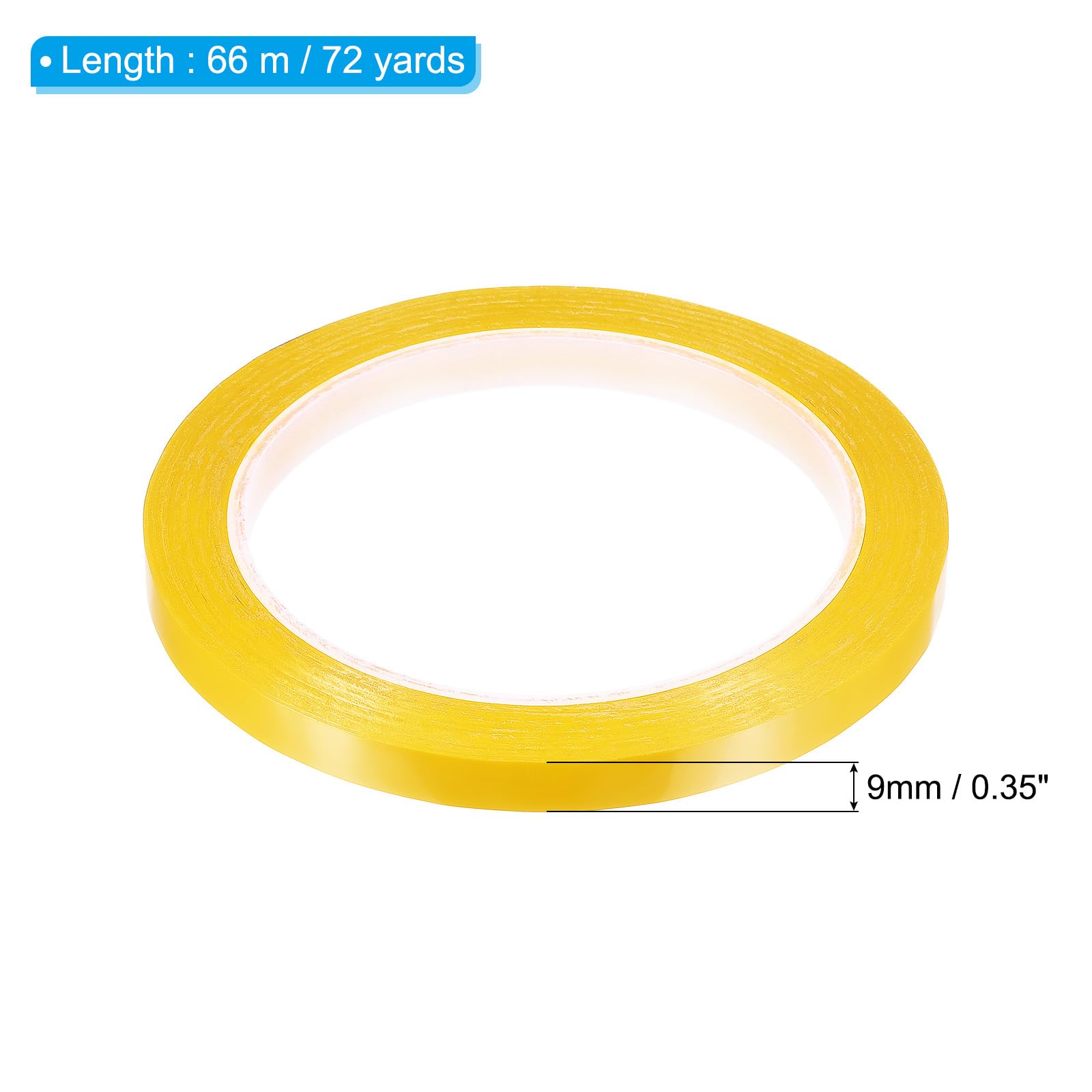 PATIKIL 11/32"(9mm) Whiteboard Tape, 5 Pack Thin Dry Erase Tape 72 Yard(66m) for Graphic Chart Marking DIY Art, Yellow - Image 2