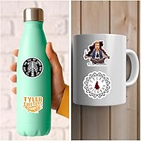 Vista 4 de Paquete de 20 calcomanías de vinilo estético de Tylers coloridos impermeables para botella de agua, computadora, laptop, equipaje, teléfono, coche