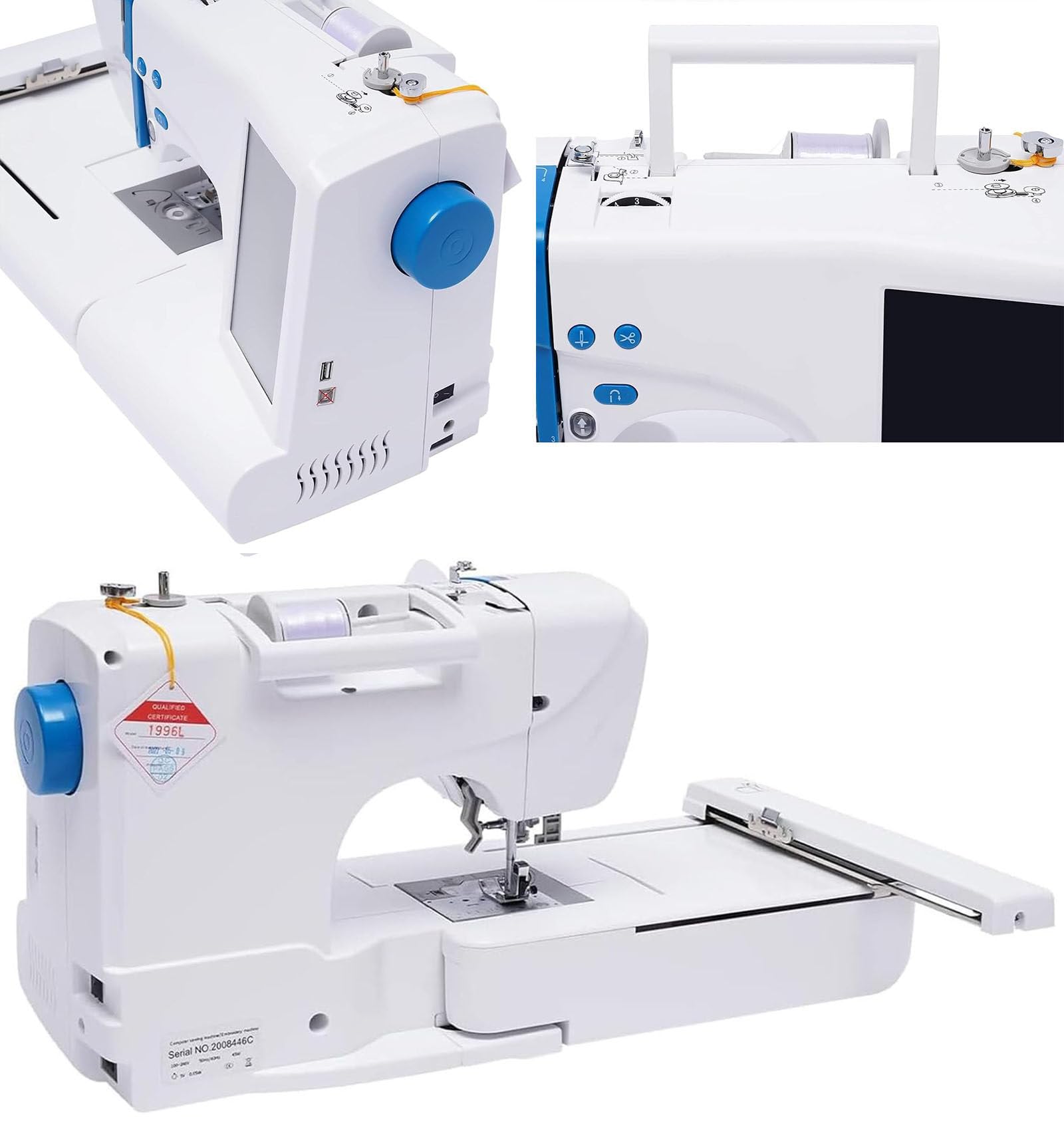 Máquina de Coser, Portátil Mini Maquina de Coser Electrica, Máquina de Coser eléctrica Multifuncional con Luz de LED Sewing Machine par,Purple-SewingandEmbroidery