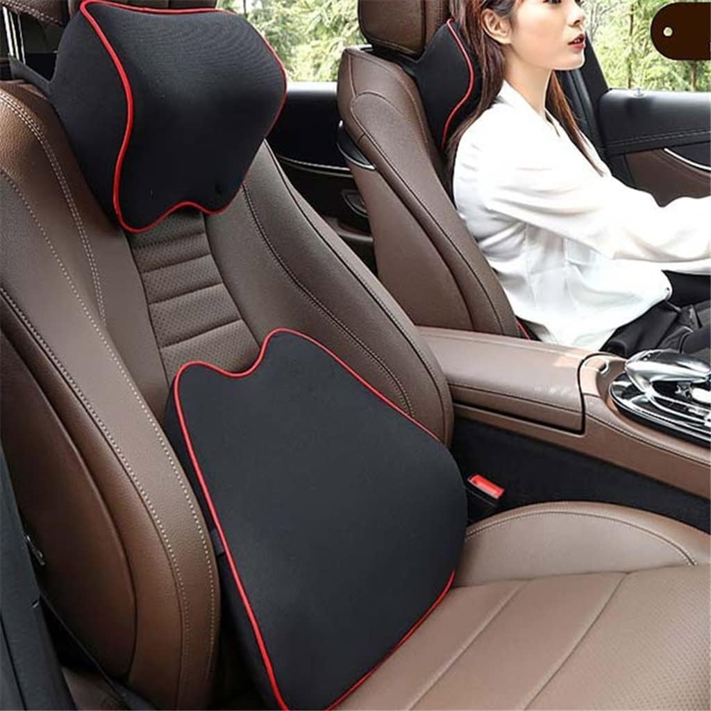 Coussin Appui-tête de Voiture, Coussin de Soutien de siège Automatique, Protection de Cou, Repose-Nuque de siège d'automobile, Coussin de Taille en Coton à mémoire de Forme