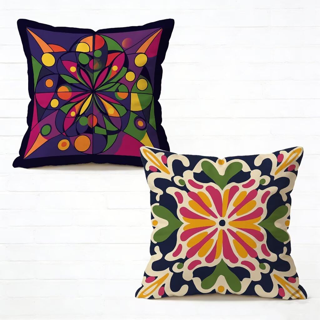 Zewnętrzna poszewka na poduszkę 65 x 65 cm, zestaw 2 kolorów, duże poszewki na poduszki, boho, wodoodporne, aksamitne, kwadratowe, na sofę, dekoracyjne poszewki na kanapę, do samochodu, dekoracja na