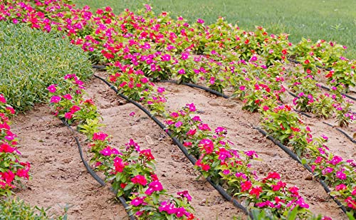 Yaheetech Perlschlauch 50m x 16mm (1/2 Zoll) Tropfschlauch Gartenbewässerung Bewässerungsschlauch mit Zubehör-Set Schwarz