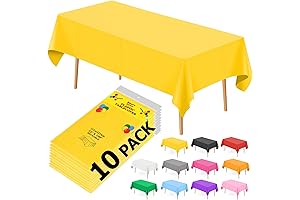 10 Pack Yellow Plastic Tablecloths