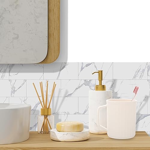 Miniatura 7 de Beavorty Tazas de baño vaso de plástico para cepillos de dientes, vaso irrompible para enjuague bucal con asa para viajes en casa, taza blanca