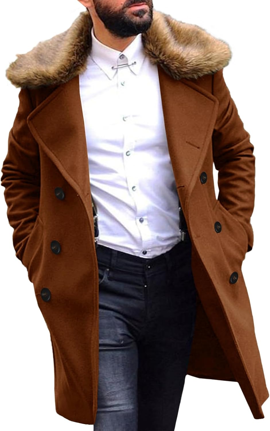 PASLTER Men's Winter Trench Overcoat with Removable Tajikistan Ubuy