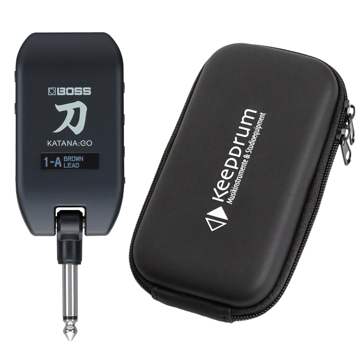 BOSS Katana GO Amp Plug Kopfhörer-Verstärker + keepdrum Soft-Case Transport-Tasche