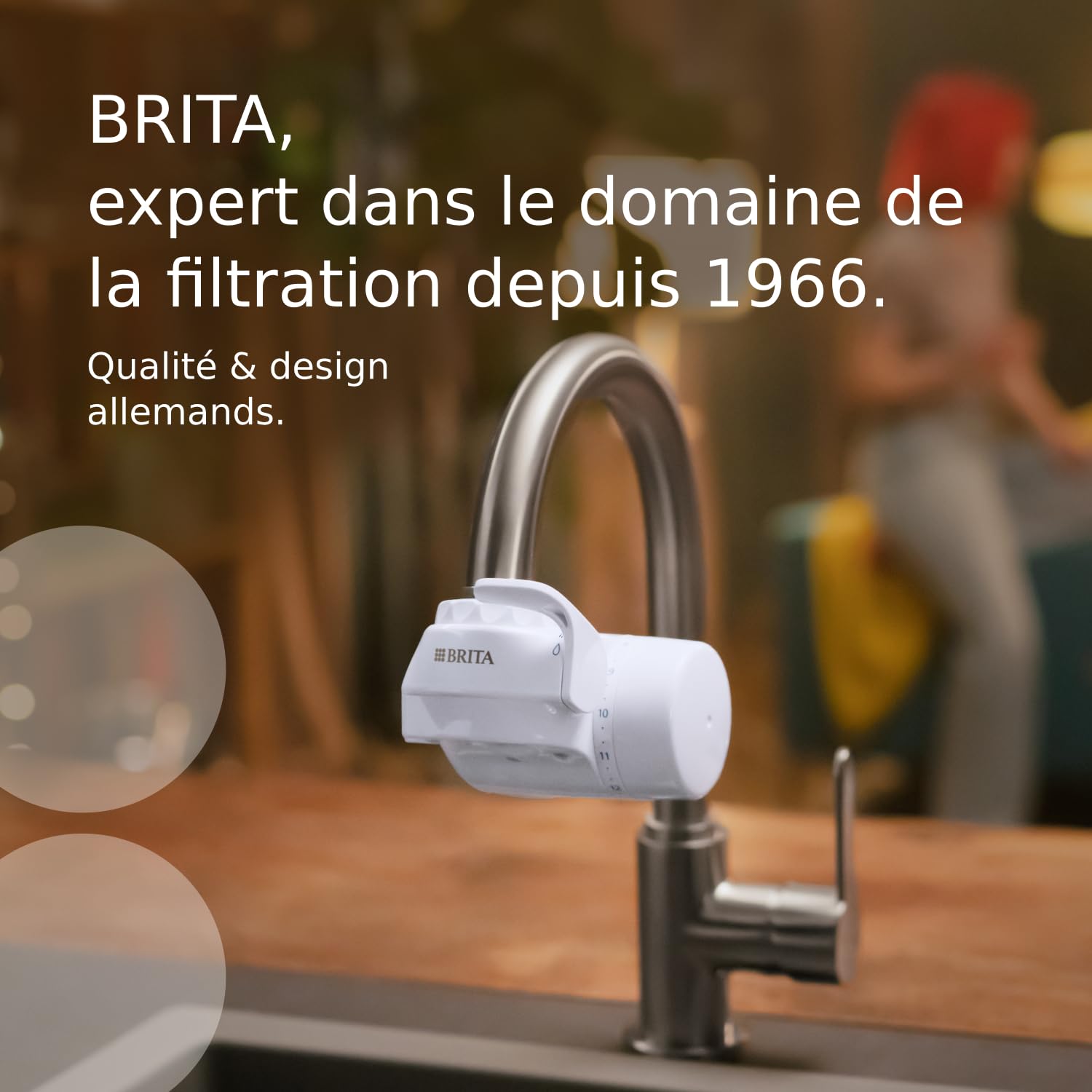 BRITA ON TAP V système de filtration sur robinet blanc avec 1 filtre à eau
