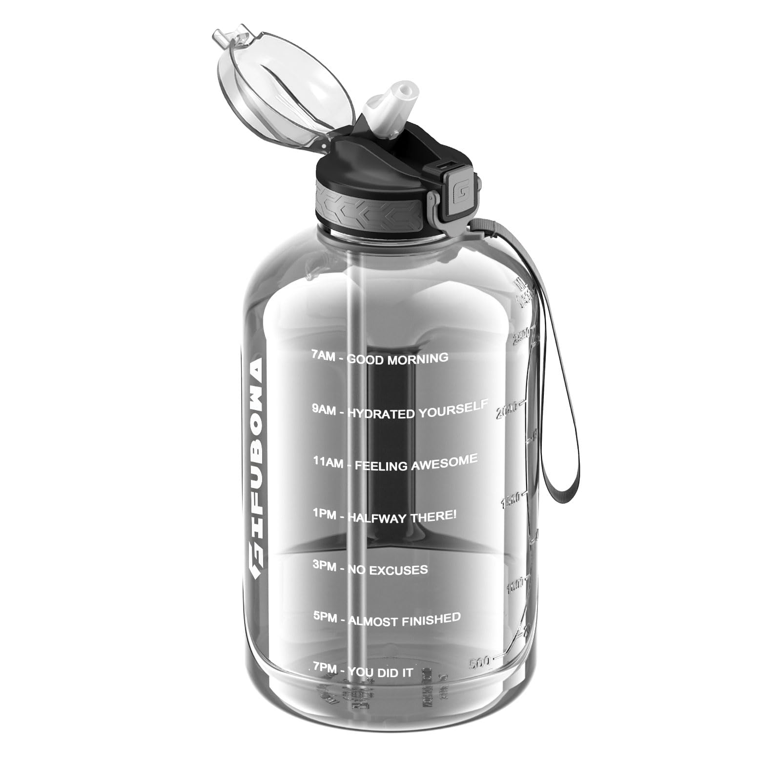 – Big 3l Water Bottle with Straw and Handle 105oz Giant Sport 0.8 Gallon Drinking Jug Large Motivational 3 litre Bpa Free Leakproof Bottles for Gym Yoga Camping Outdoor Travel