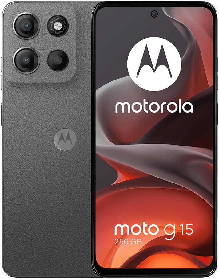 Moto G15 4G LTE (XT2521-2) 4+256GB Dual Sim | GSM Unlocked | International Model | for T-Mobile, Metro PCS, Mint & Tello - (Gray)