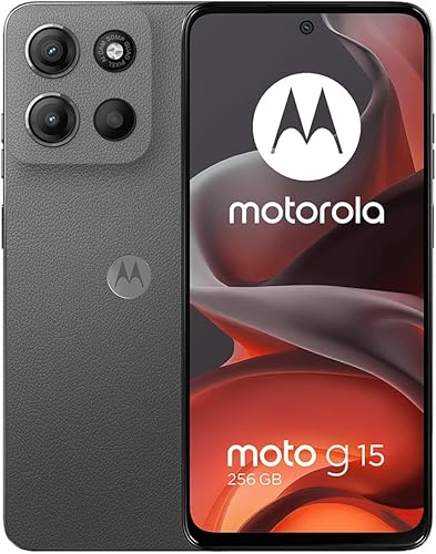 Motorola Moto G15 4G LTE (XT2521-2) 4+256GB Dual Sim GSM desbloqueado Modelo internacional para T-Mobile, Metro PCS, menta y telo - (gris)