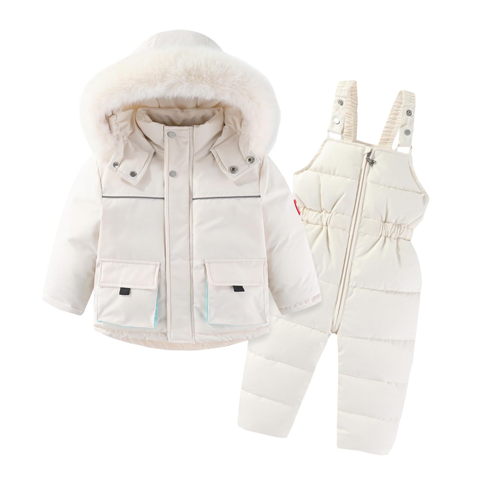 Combinaison de Ski Enfant Garçon Fille Ensemble 2pcs Veste de Ski + Salopette Pantalon Enfants Tenue de Ski Imperméable Coupe-Vent Vêtements de Neige Tenue de Ski Imperméable à la Neige 2-6 Ans