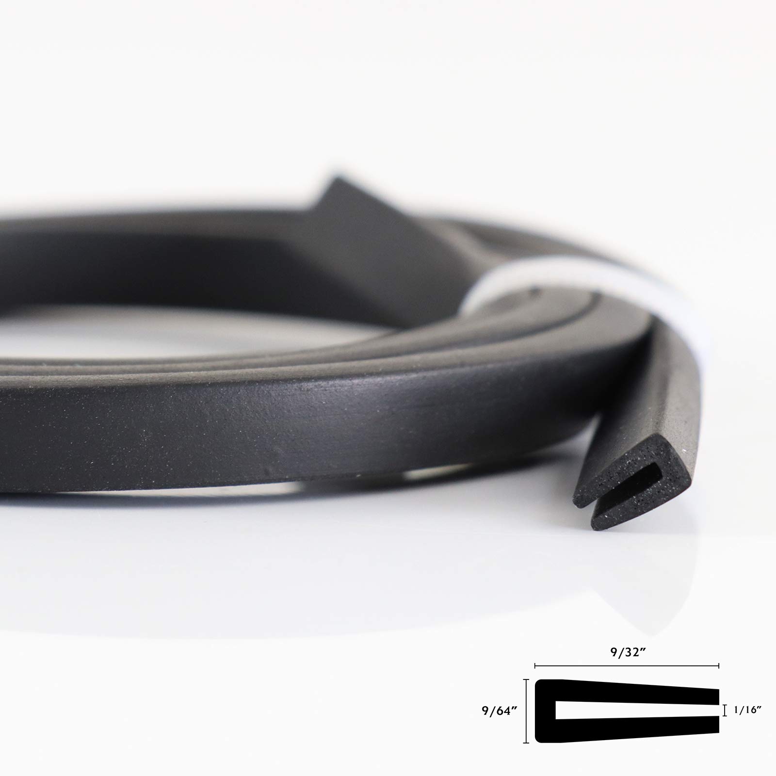 Flexible Rubber Edge Trim,U Shape Protector for Most Cars,Home Doors and Windows,Sharp Corner,Against Scratches and Bumps,Resistant Wear,Black (5FT)