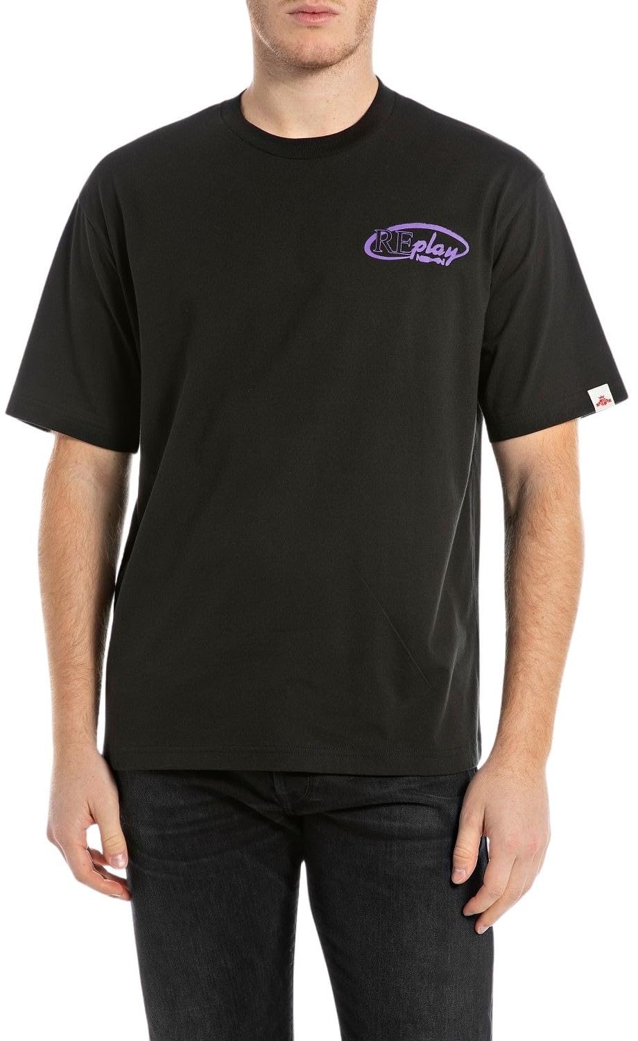 Replay Men's M3224 T-Shirt, 098 Black, XXL